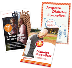Met allerlei informatieve hulpmiddelen probeert de Diabetesvereniging Nederland de patiënt te empoweren. Beeld: DVN